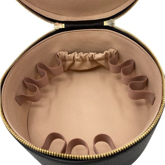 NWOT Cuyana Pebbled Leather Wellness Case Travel Jewelry Black Gold Hardware - Picture 6 of 9